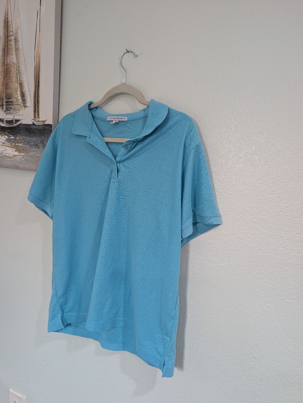 Port Authority Light Blue Polo Shirt - Size XL